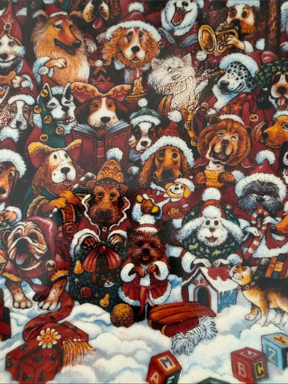 Santa Paws by Bill Bell Limited Edition Holiday Dogs Collector Plate